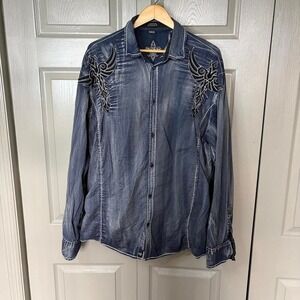 Roar button up polo  Size 3XL y2k buckle grunge summer